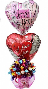 לב השוקולדים ובלונים לב השוקולדים ובלונים